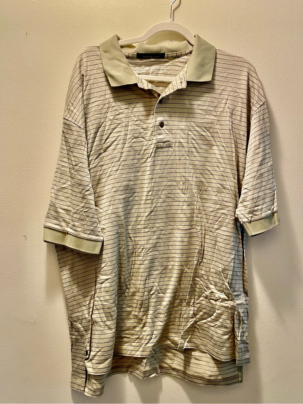 XL Hogan Beige Thin-Striped Polo Shirt